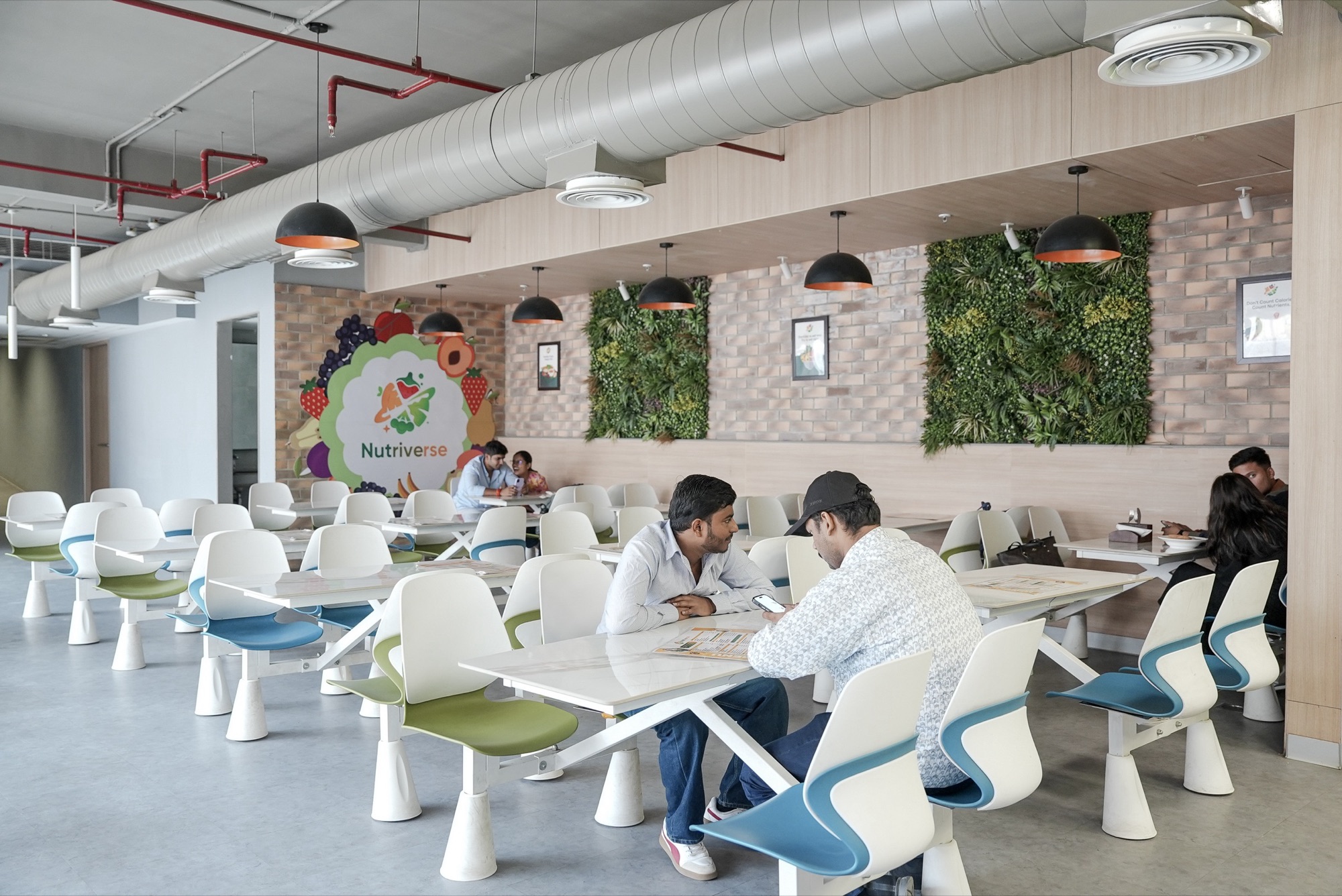 Diners at the Nutriverse cafeteria