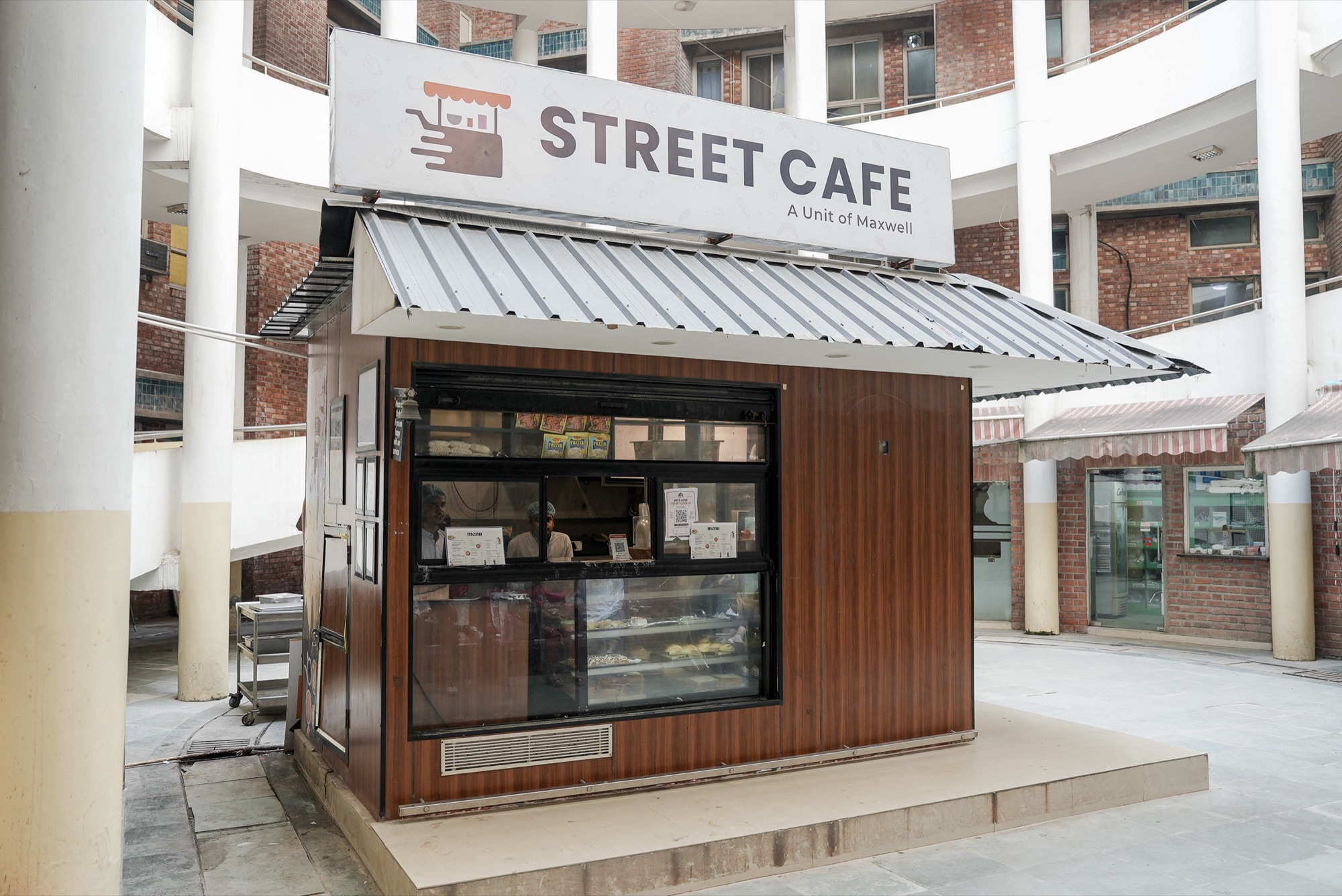 The Street Cafe counter and its display of snacks