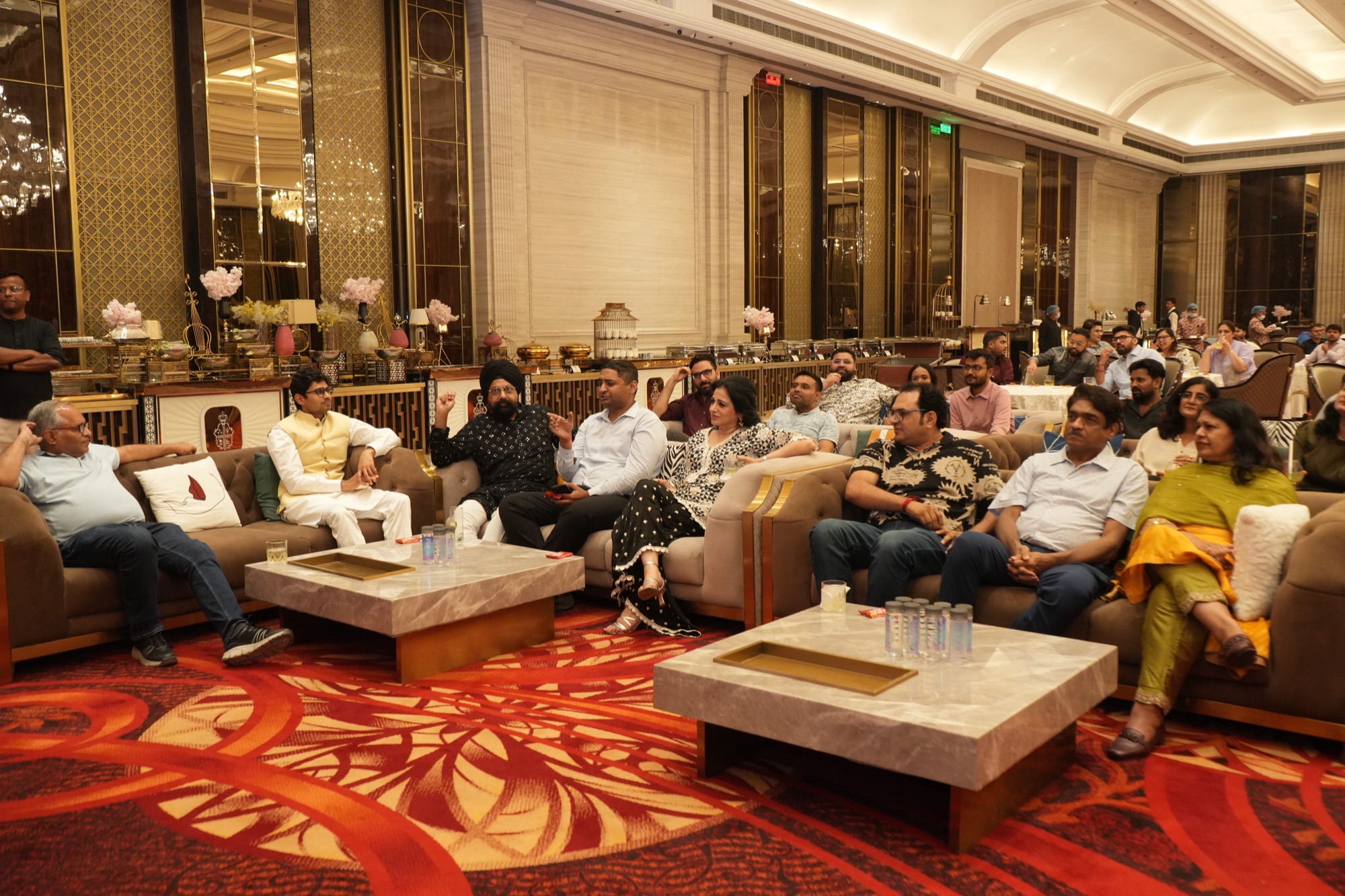 Guests gathered at a corporate celebration
